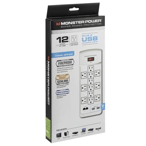 Meh: Monster 12-Outlet Surge Protector with USB, Ethernet, & Coax