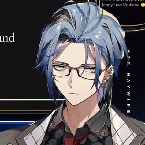 An Anime Character With Blue Hair And Glasses