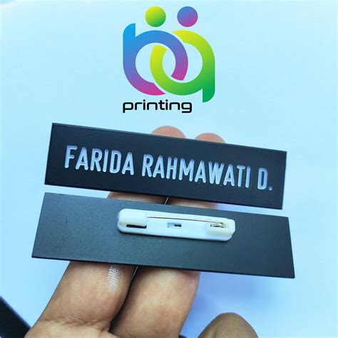 Jual Name Tag Nama Dada Papan Nama Grafir Gravir Full Black Doff Tni