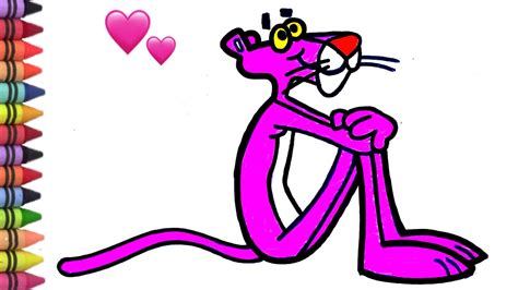 How To Draw Pink Panther Step By Step For Kids Pink Panther Drawing