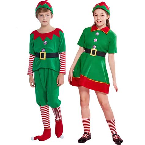 Venta traje de duende navideño para niña en stock