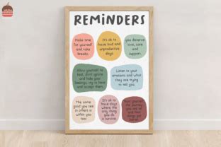 Mental Health Reminders Wall Art Print Graphic By Sweetsvg Creative