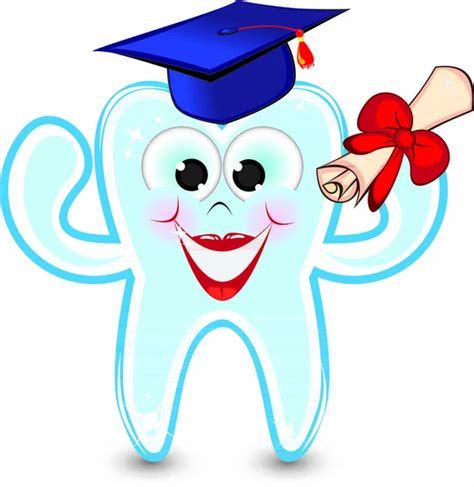 Happy Cartoon Wisdom Tooth Wearing Graduation Cap Stock Vector Image By