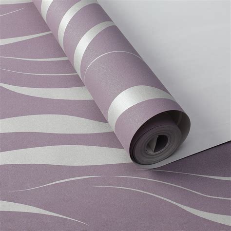 Purple And Grey Striped Wallpaper Purple Lilac Modern Wall Mural
