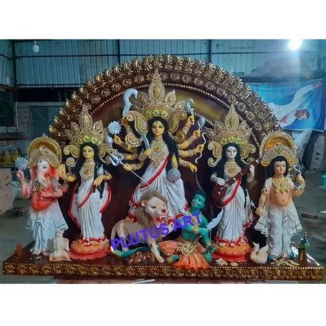 Brown Standing Fiberglass Durga Idol For Worship At Rs In North