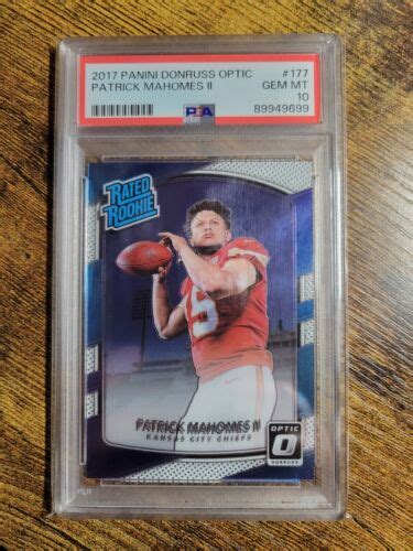 Patrick Mahomes Ii Panini Donruss Optic Gem Mt Rc Ebay