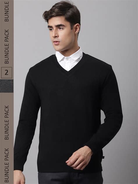 Buy Cantabil Men Black V Neck Reversible Sweater Sweaters For Men 20761282 Myntra