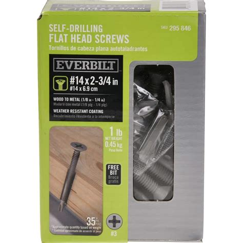 Everbilt 14 2 3 4 In Phillips Flat Head Self Drilling Screw 1 Lb Box