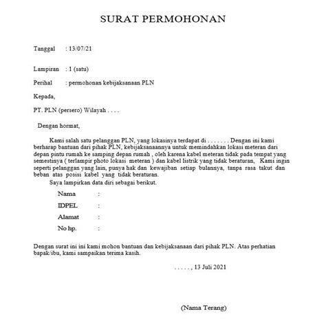 Surat Permohonan Turun Daya Listrik Panduan Dan Contoh Eminence Porn