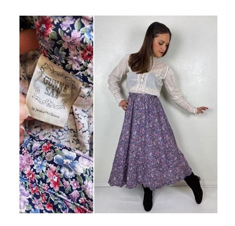 Vintage 90s GUNNE SAX Ditsy Floral Print Prairie SKIRT Xxs 24 High