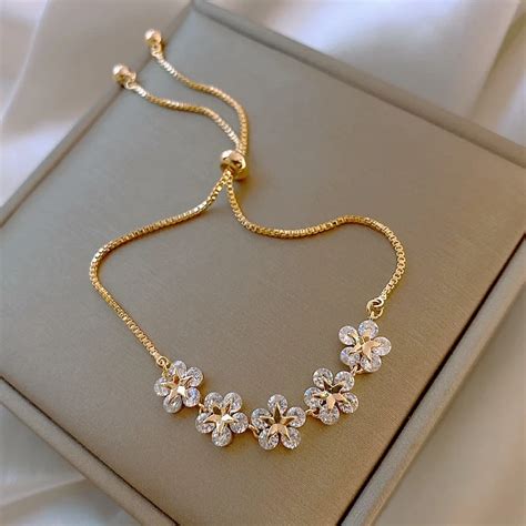 Korean Design Women Fashion Jewelry High End Luxury Flower Zircon