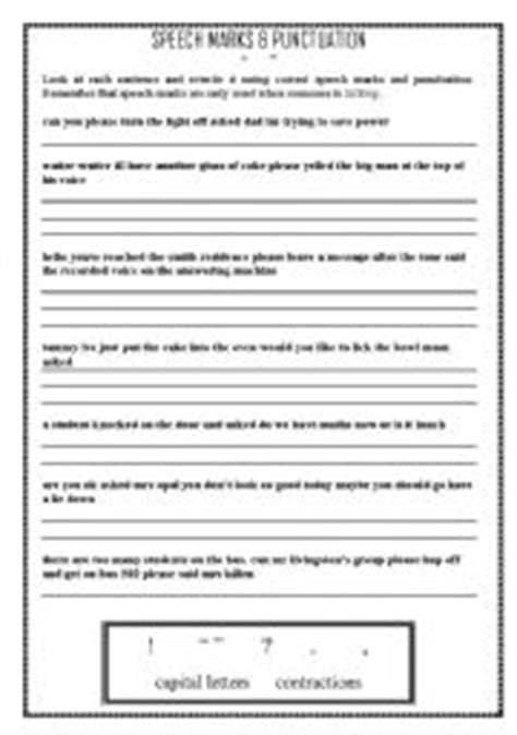 Speech marks worksheets