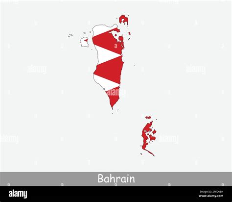 Bahrain Karte Flagge Karte Von Bahrain Mit Der Nationalflagge Isoliert