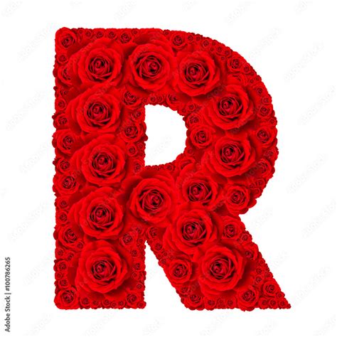 Rose alphabet set - Alphabet capital letter R made from red rose Stock ...