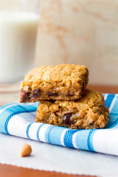 Butterscotch And Toffee Gooey Brownie Bars Two In The Kitchen