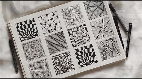 12 Zentangle Patterns 12 Doodle Patterns Zentangle Patterns