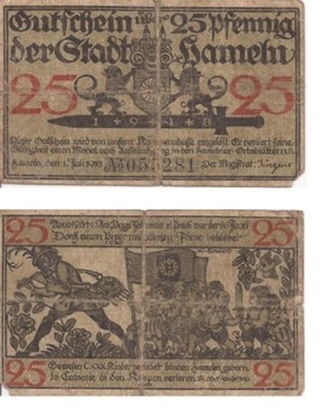 25 Pfennigs City Of Hamelin Notgeld Numista