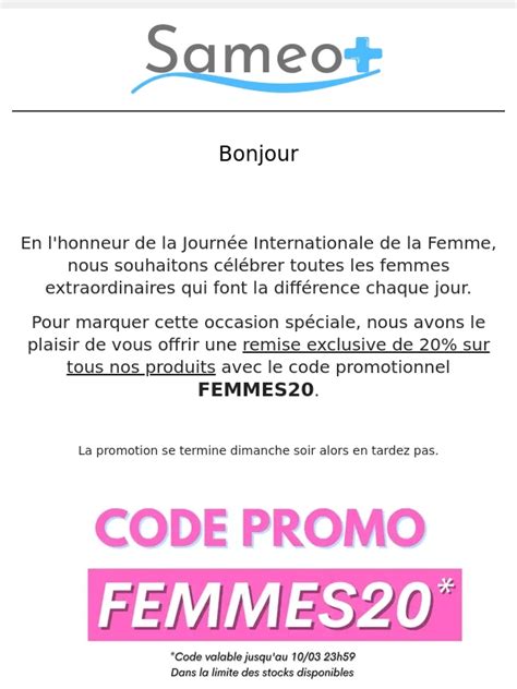 Code Promo Sameo Valide De R Duc Uniquement En Mai