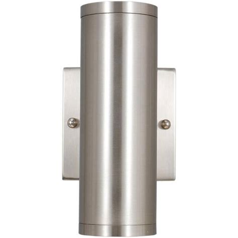 Sunlite In Brushed Nickel Outdoor Hardwired Dimmable Cylinder Sconce