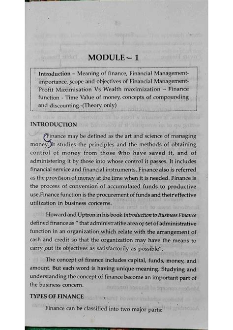 Module 1 Fm Its Lecture Notes Financial Management Studocu