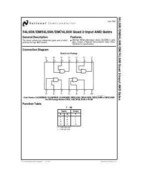 74LS08 Datasheet, 74LS08 PDF, Pinouts, Circuit - National ->Texas ...