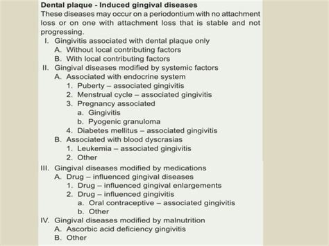 Classification Of Gingival And Periodontal Diseases