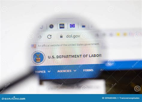 Los Angeles, USA - 1 February 2021: US Department of Labor Website Page ...