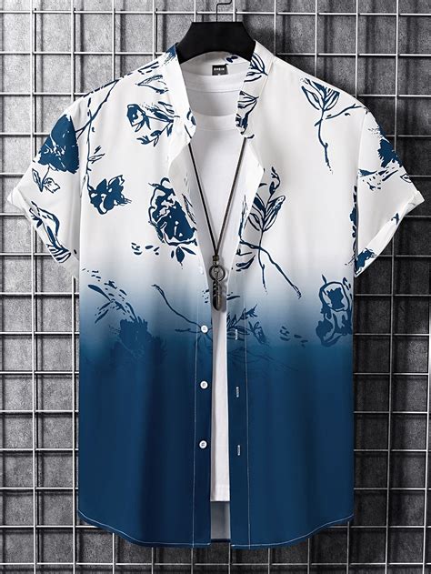 Men Floral Print Shirt Without Tee Stylish Shirts Clothes Stylish Shirts Men