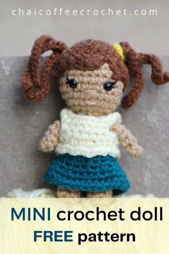 Maya Small Crochet Doll With Pigtails Chai Coffee Crochet Crochet