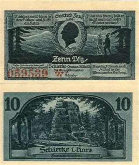 10 Pfennig Schierke i Harz Municipalité de Schierke Numista