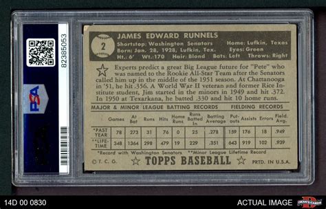 Topps Red Back Pete Runnels Rc For Sale Online Ebay