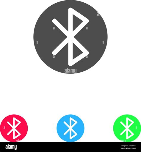 Bluetooth Icon Flat Color Pictogram On White Background Vector