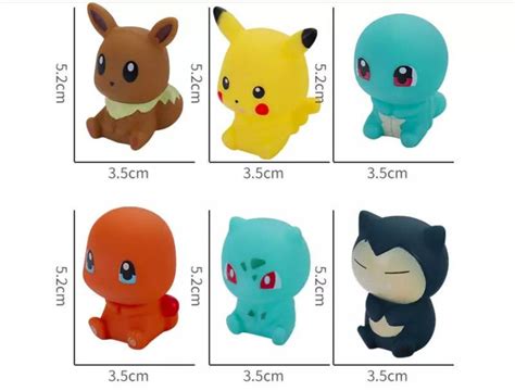 Set Of 6 Pokemon Bath Toys Figures Pikachu Squirtle Etc Etsy