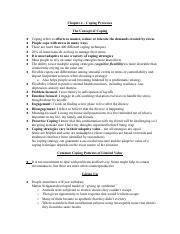 Chapter 4 Notes Docx Pdf Chapter 4 Coping Processes The Concept Of