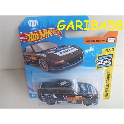 HOT WHEELS 95 MAZDA RX 7 MadMike 2019 SPEED GRAPHICS SERIES GARIBA58