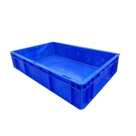 Blue Rectangular Plastic Crate Outer Dimension LXWXH 300X200X100 Mm