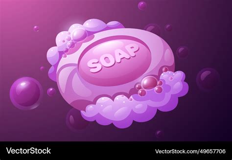 Cartoon soap with bubbles colorful foam Royalty Free Vector