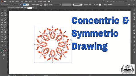 Concentric And Symmetric Drawing With Repeat Radial Grid And Mirror In