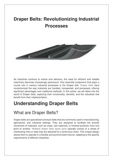 PPT - Draper Belts Revolutionizing Industrial Processes PowerPoint ...