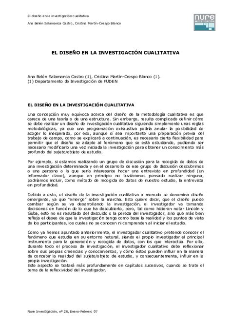 Pdf El Diseño En La Investigación Cualitativa El DiseÑo En La