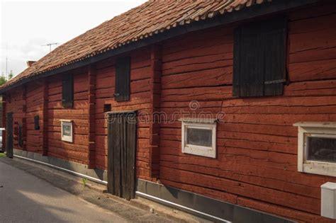 Falu red houses stock image. Image of block, houses, sweden - 63843185