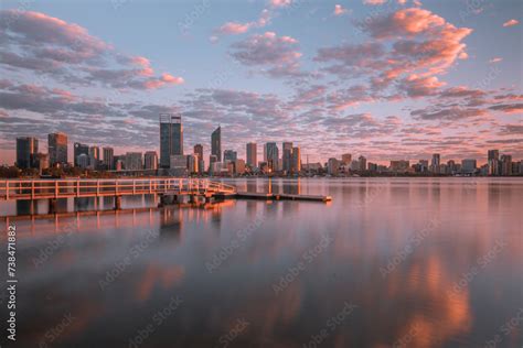 Jetty At South Perth Foreshore Western Australia Overlooking City