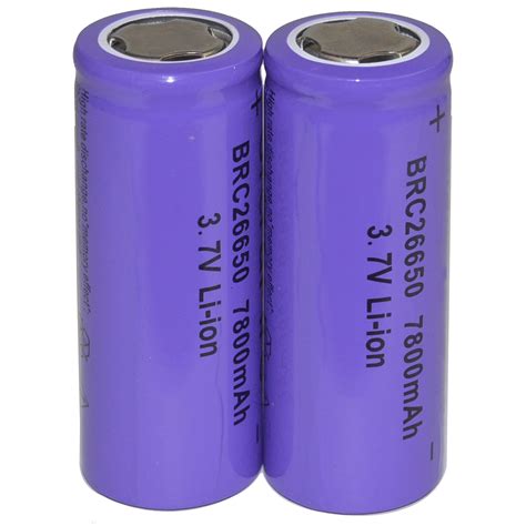 2pcs 26650 37v 7800mah Rechargeable Li Ion Battery For Led Flashlight