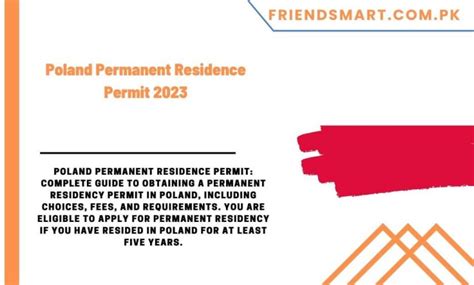 Poland Permanent Residence Permit 2023