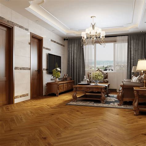 Emperor 12mm Laminate Flooring Golden Walnut Herringbone Oak 2