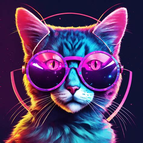 Lexica - "Cyber Kitty with round small glasses", "Gamer", logo