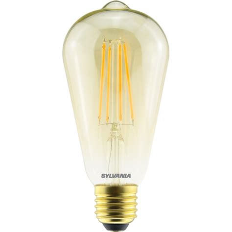 Ampoule à filaments LED E27 ambrée blanc chaud 560 lm dimmable 6 W SYLVANIA