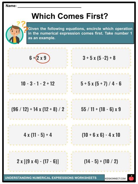 Understanding Numerical Expressions Facts Worksheets