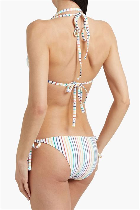 SOLID STRIPED The Tenley Striped Triangle Bikini Top THE OUTNET