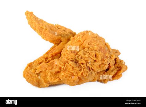 Fried Chicken Wings On White Background Stock Photo Alamy